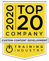 Training Industry Top 20 for Custom Content Development 2020