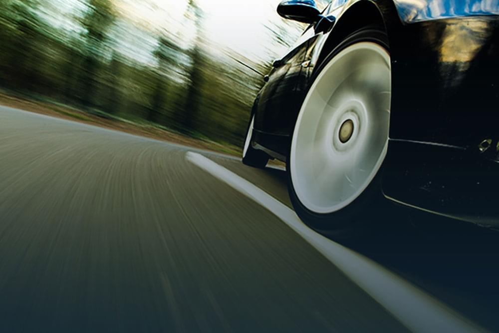 Car going around a curve