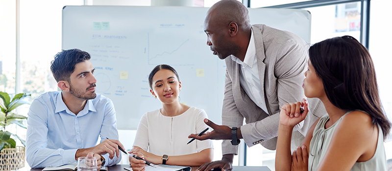 man leading a meeting