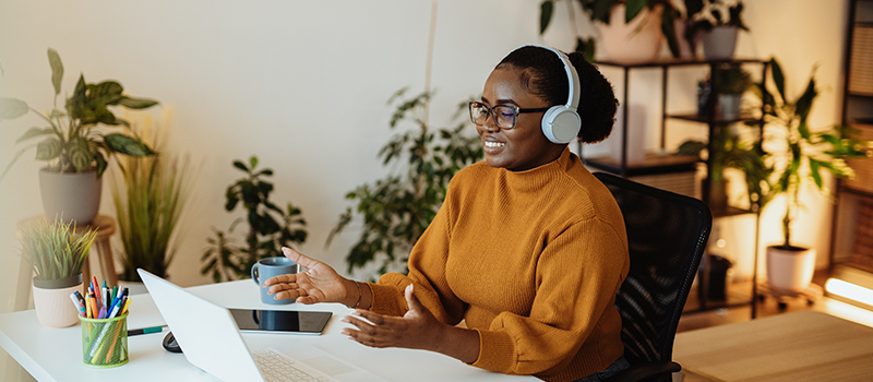 woman on a virtual call